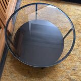 Table se en verre et metal