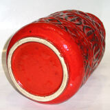 Superb pair of red vases by Bodo Mans for Bay 1960-1970's