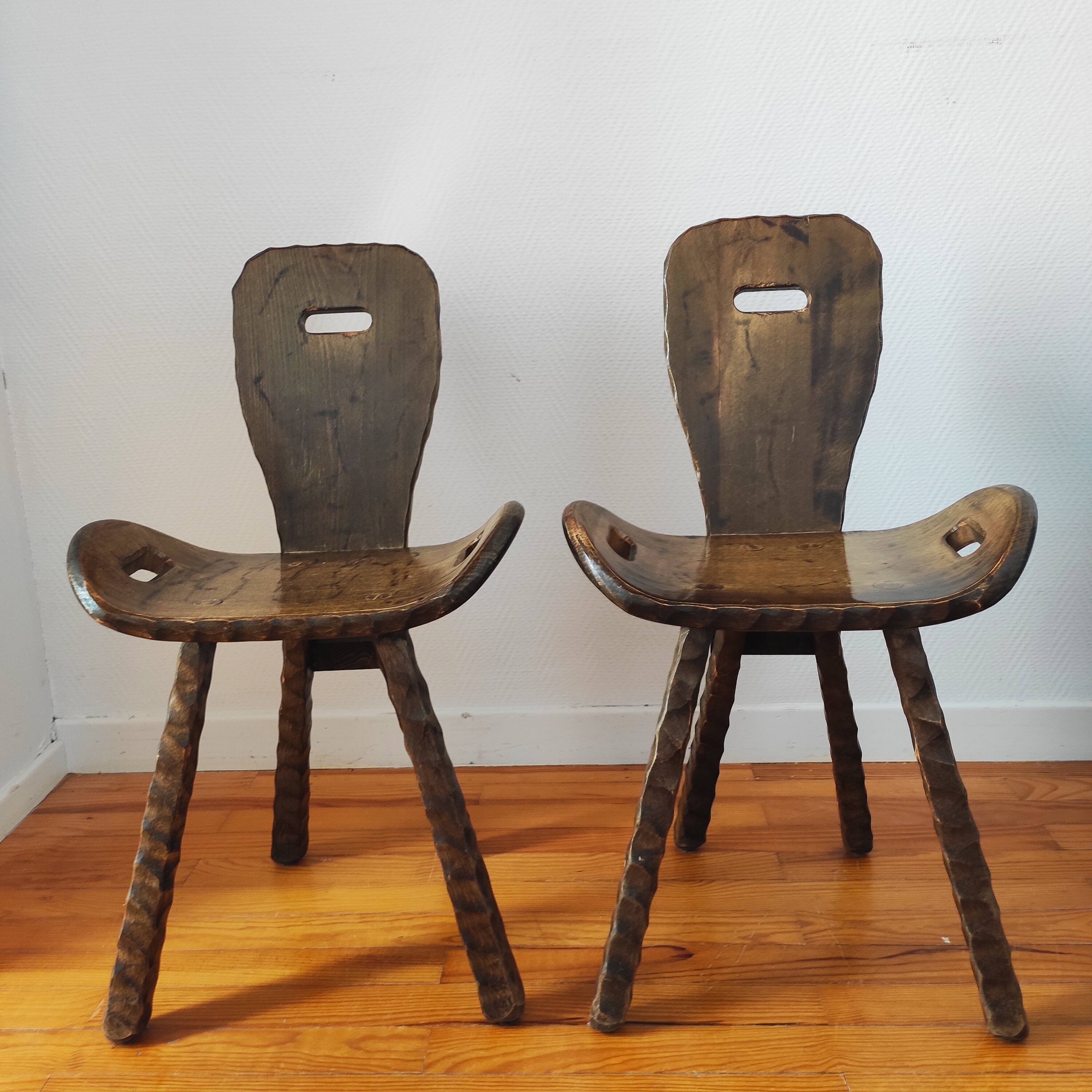 French brutalist vintage chairs from the 60s-70s.