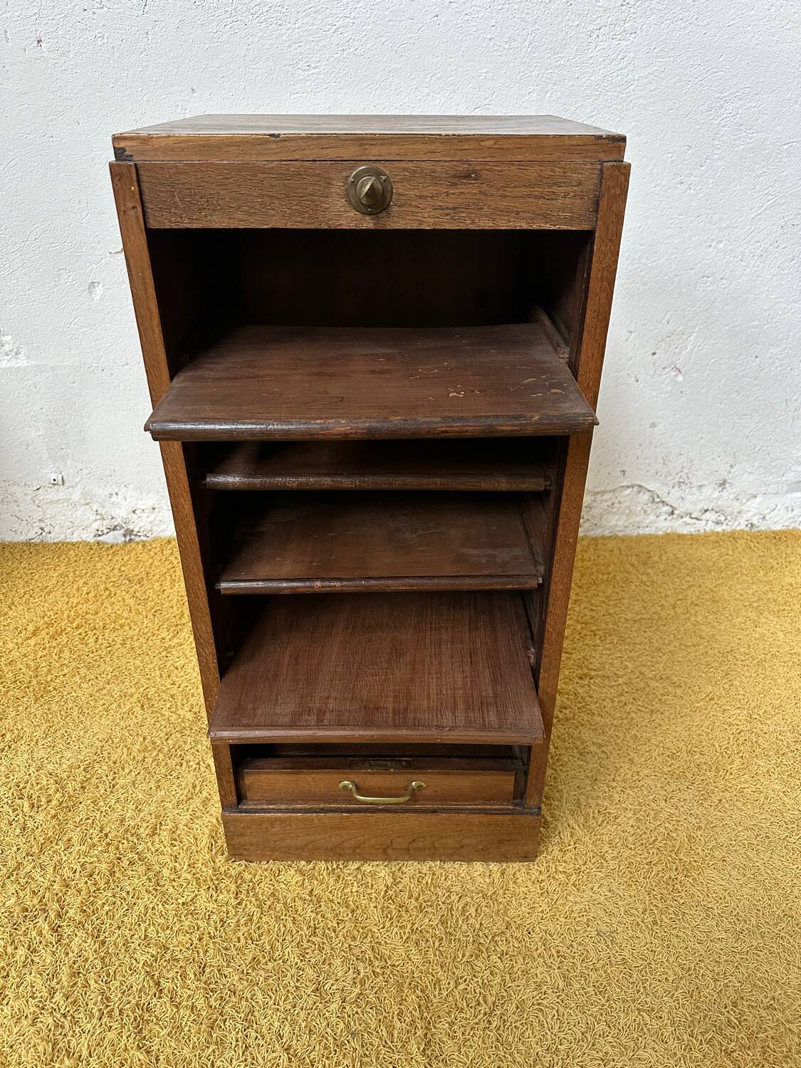 Roll-top filing cabinet