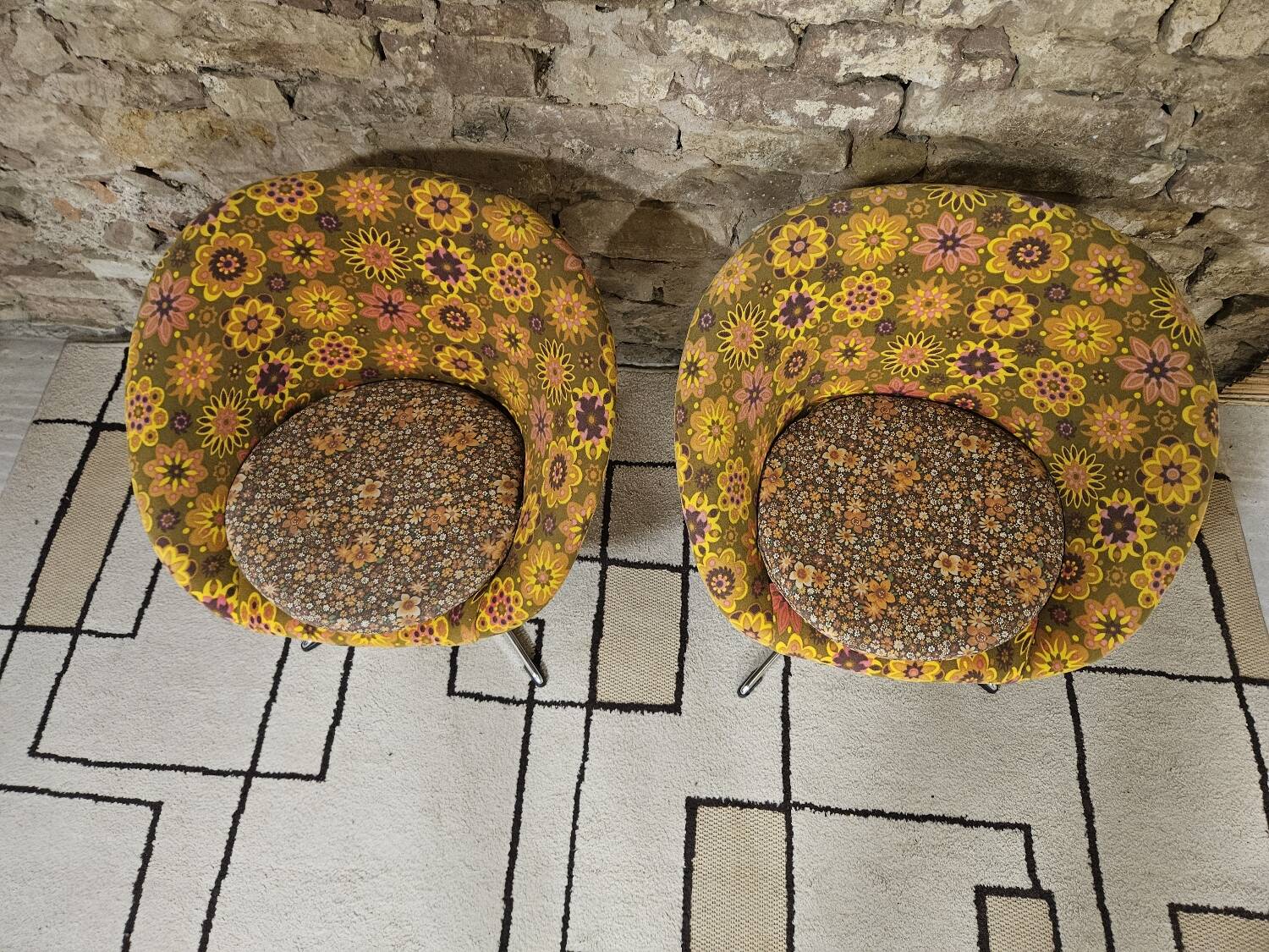 Pair of polystyrene cocktail shells 1970s