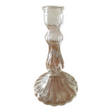 Bougeoir en verre blanc transparent