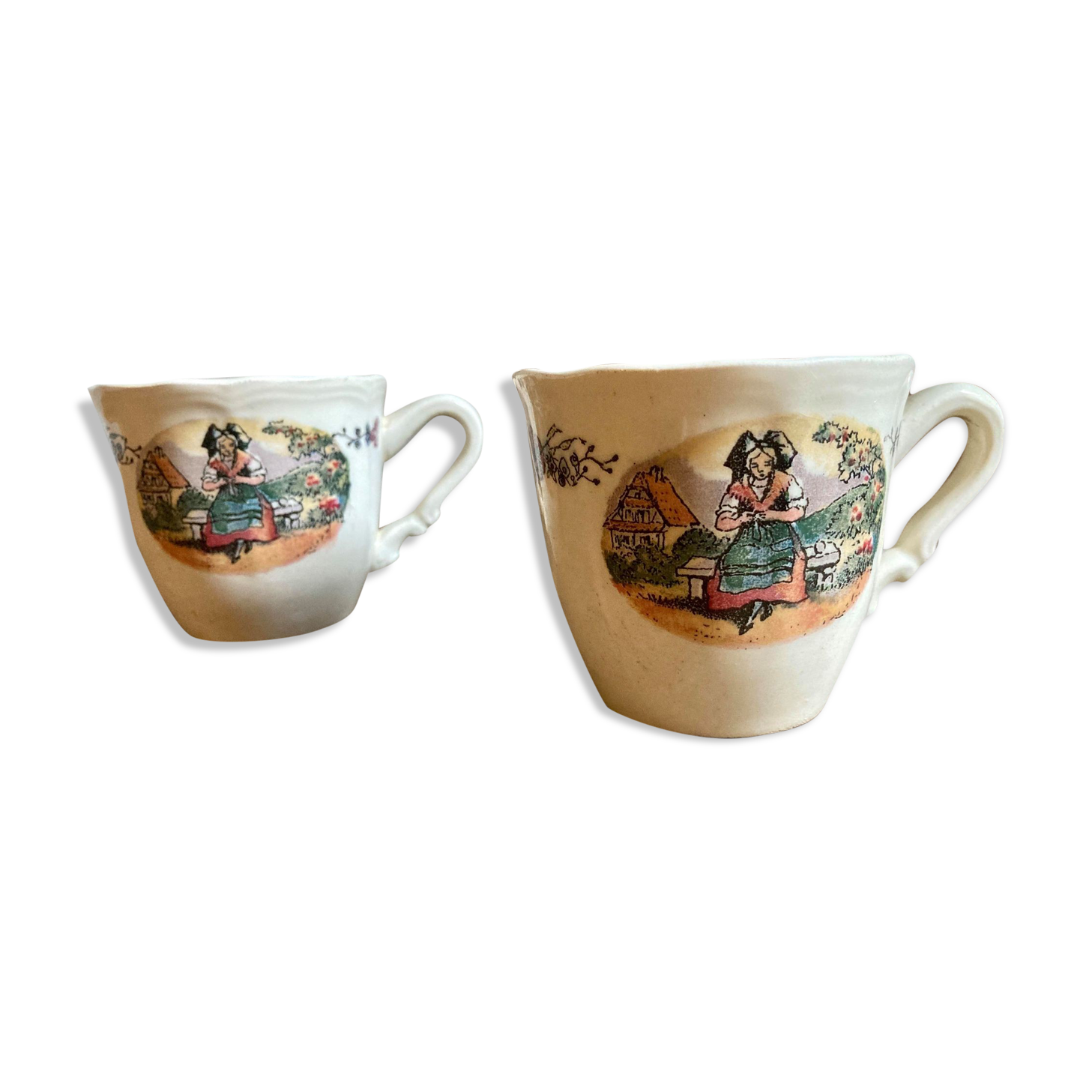 Lot de 2 tasses Sarreguemines