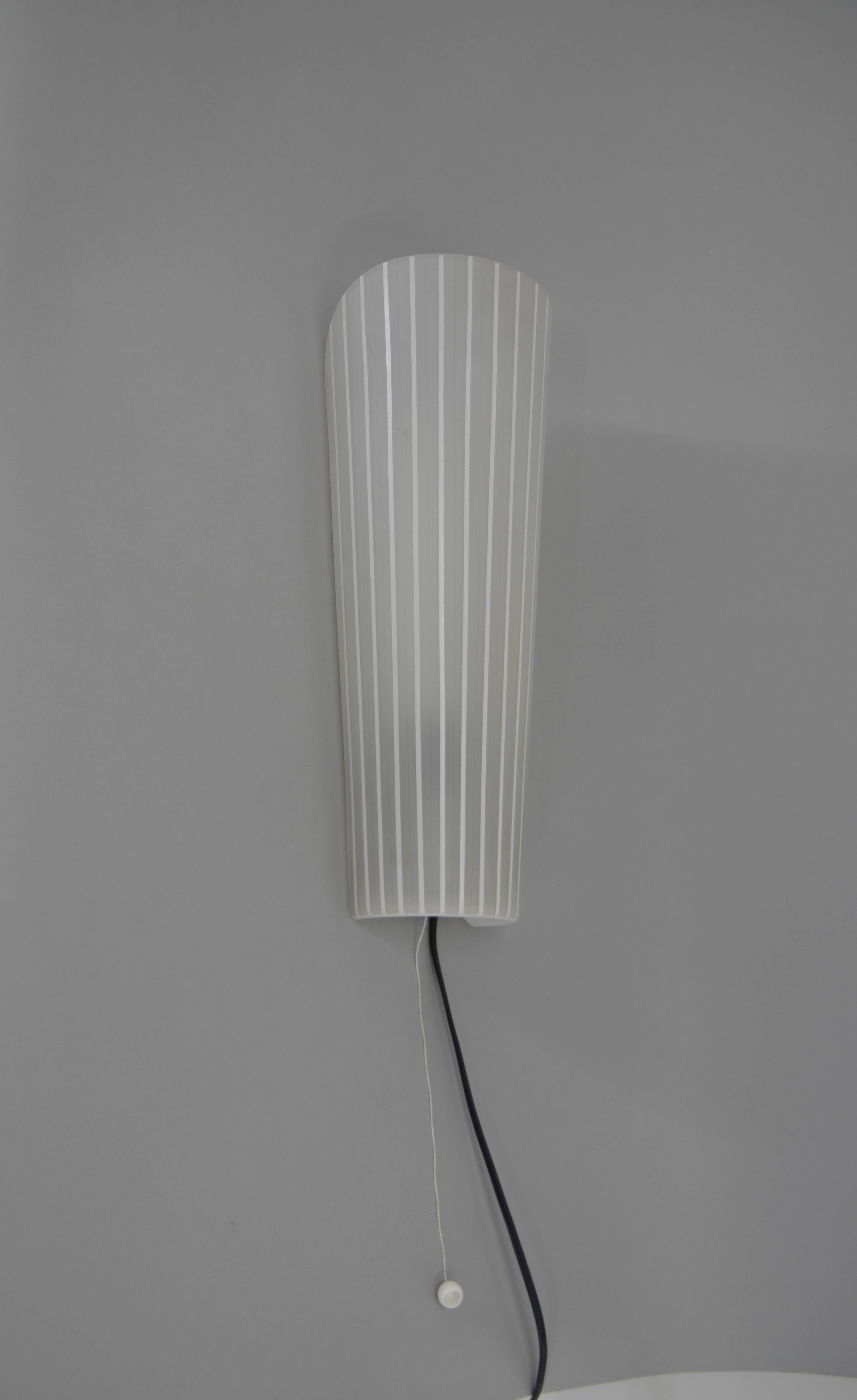 Glass wall lamp, europe, 1970s