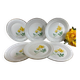 6 assiettes plates blanches rose jaune Moulin des loups Orchies
