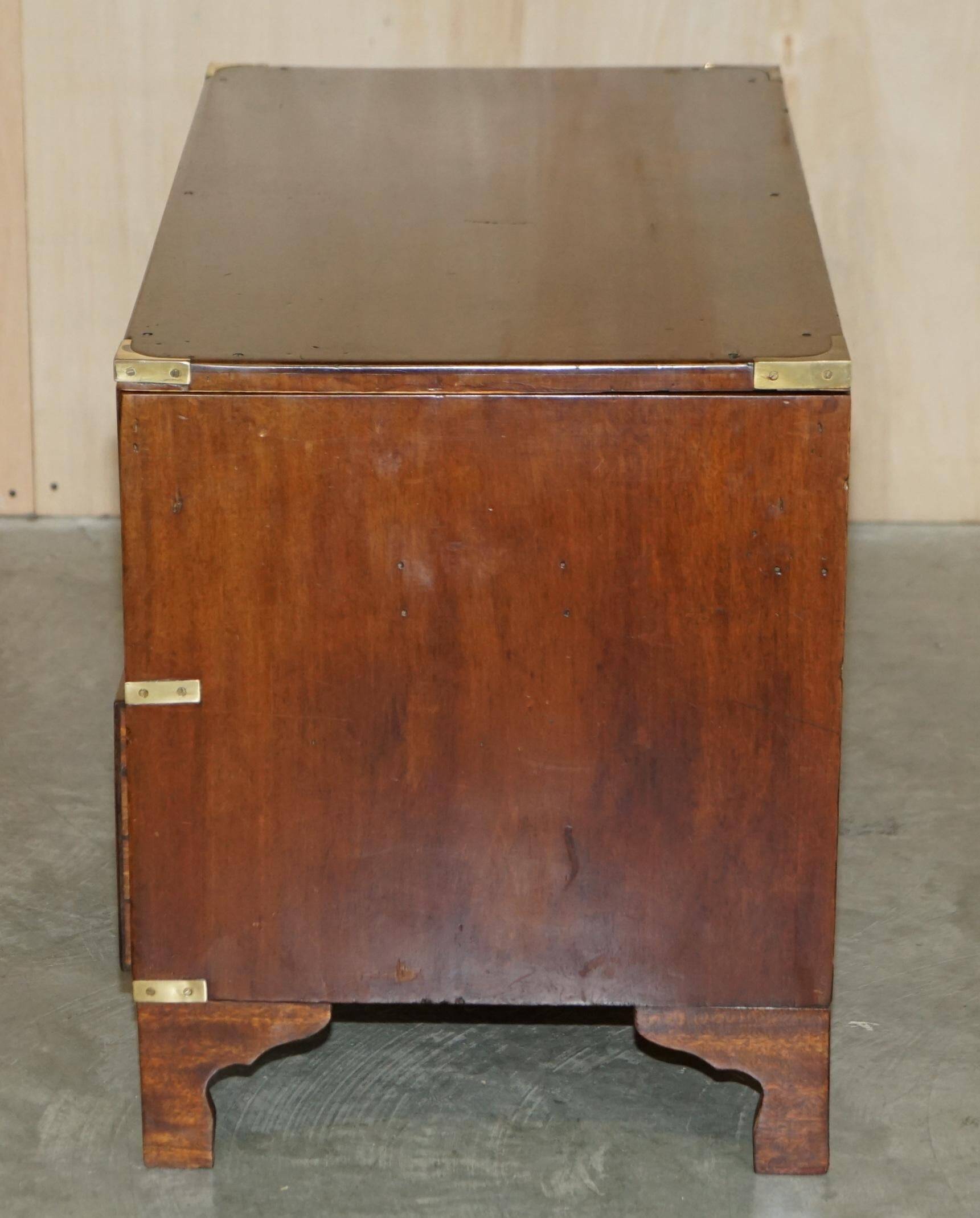 Vintage military furniture with hidden turntable, 1970s style.