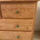 Natural pine chest of drawers - green knobs
