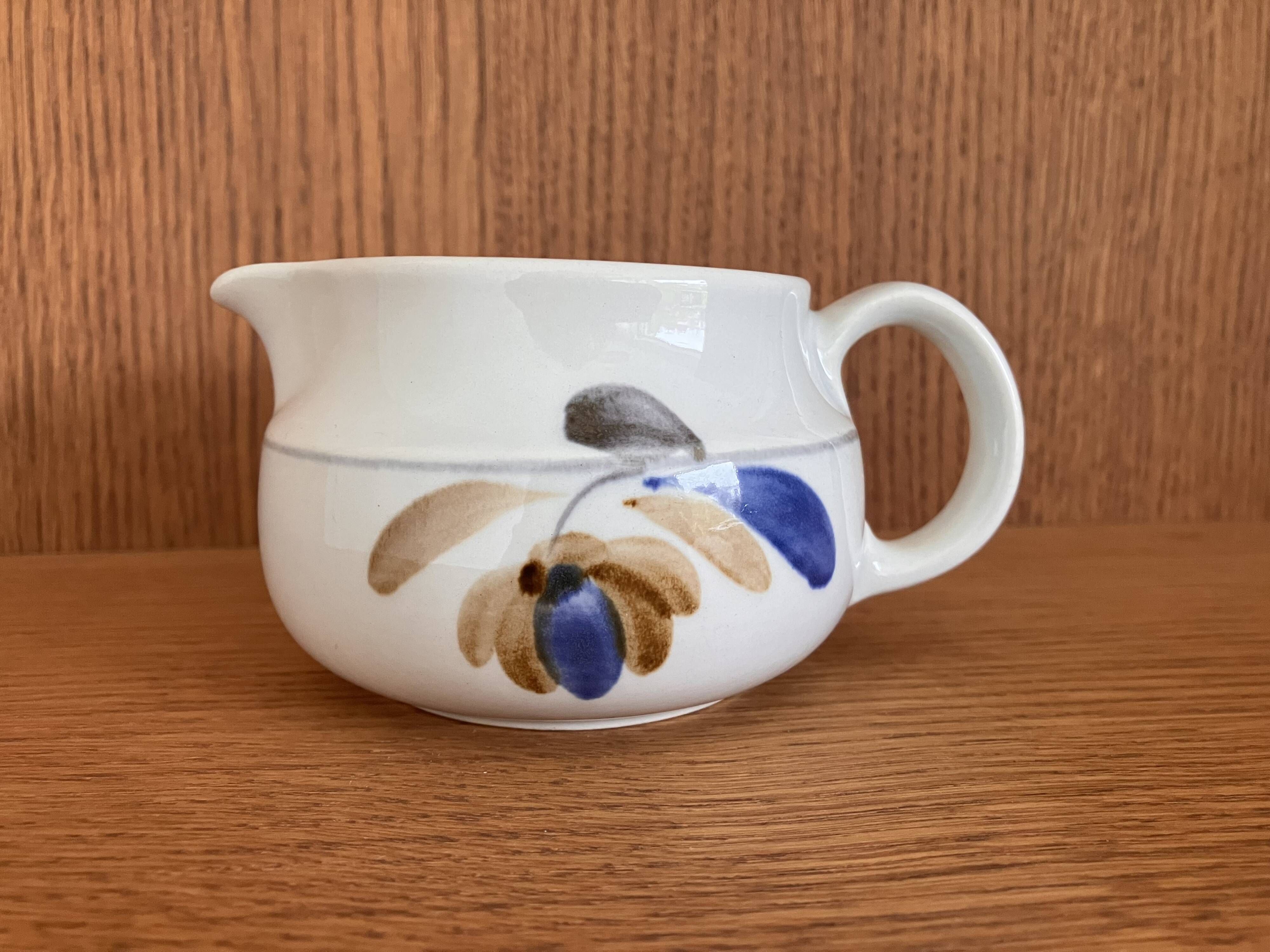 Milk jug and dish Boch Belgium La Louvière Keramis 1970s