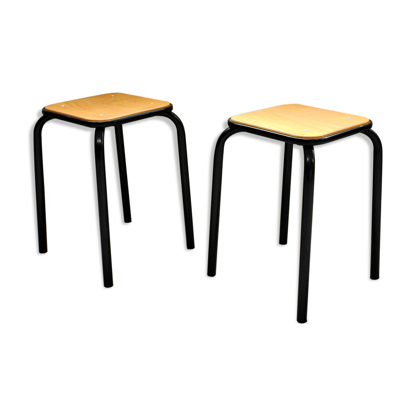Pair of vintage industrial stools - 70s