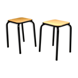 Pair of vintage industrial stools - 70s