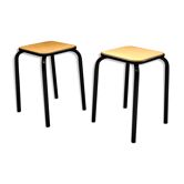 Pair of vintage industrial stools - 70s