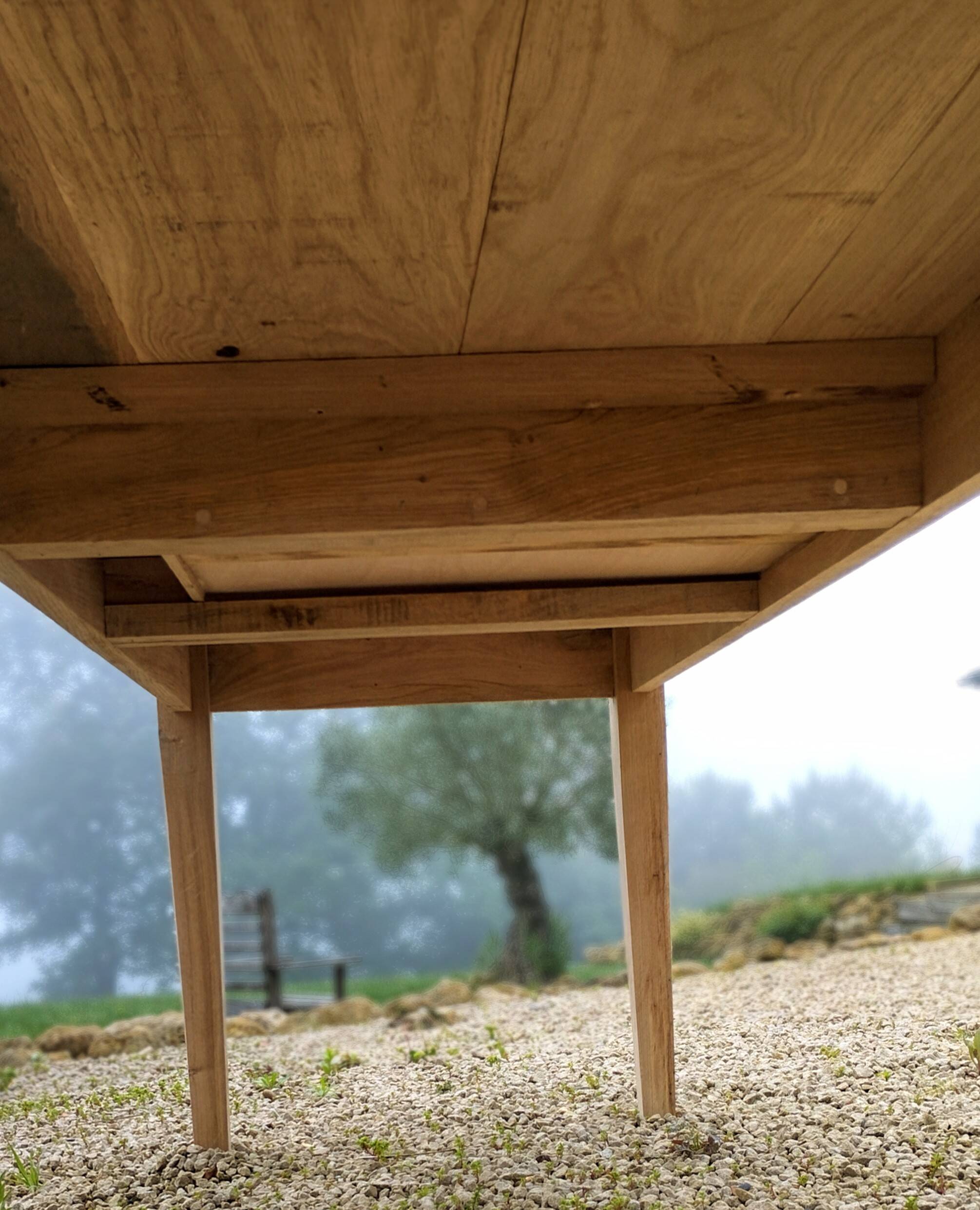 Solid oak farmhouse table 220 X 80 cm