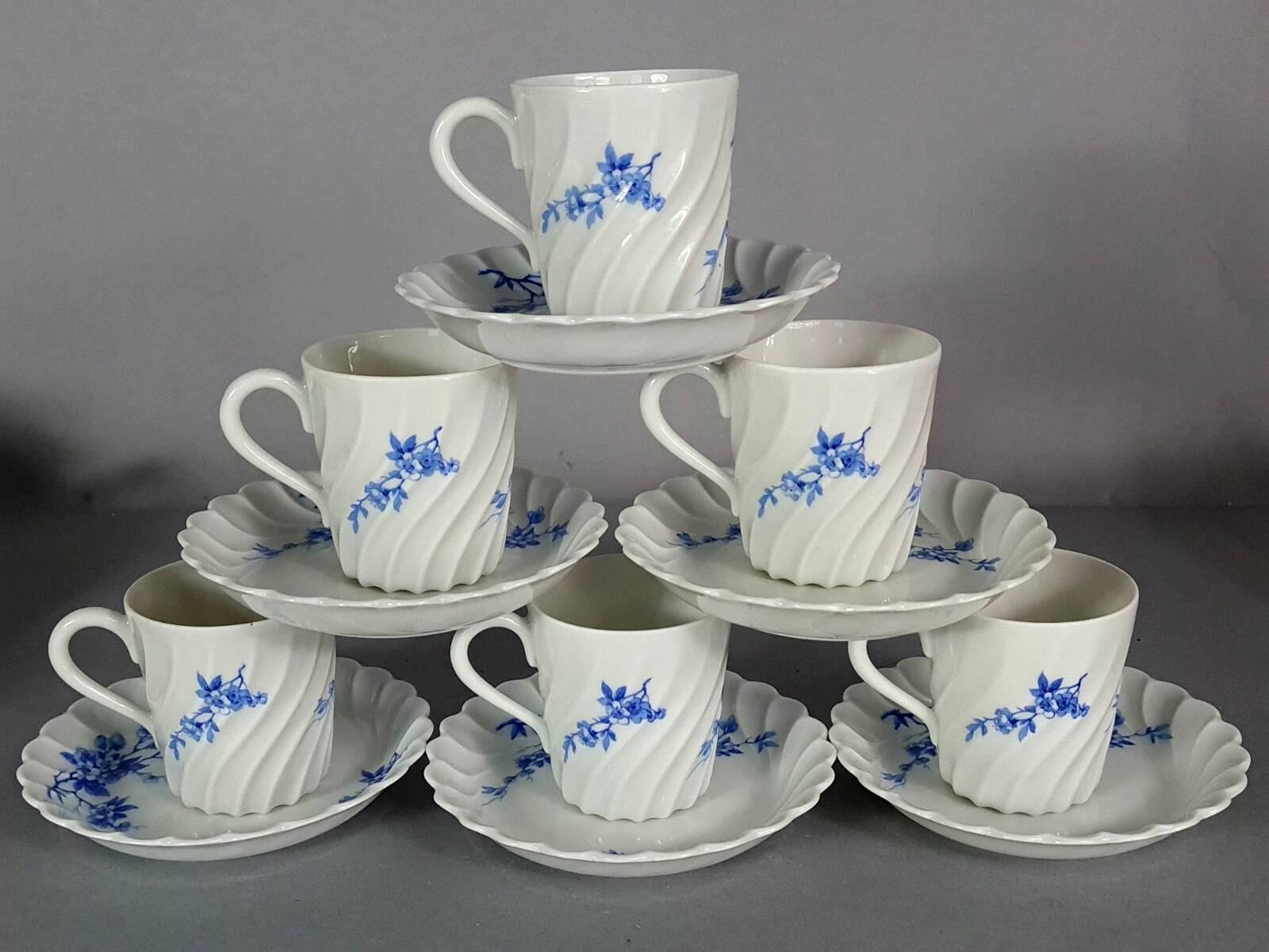 Complete coffee service for 6 people, Haviland Limoges porcelain C649 S