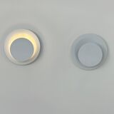 Paire d'appliques vintage, métal laqué blanc, Suède, 1970