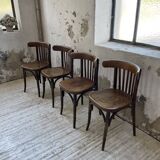 Set of 4 wooden bistro chairs