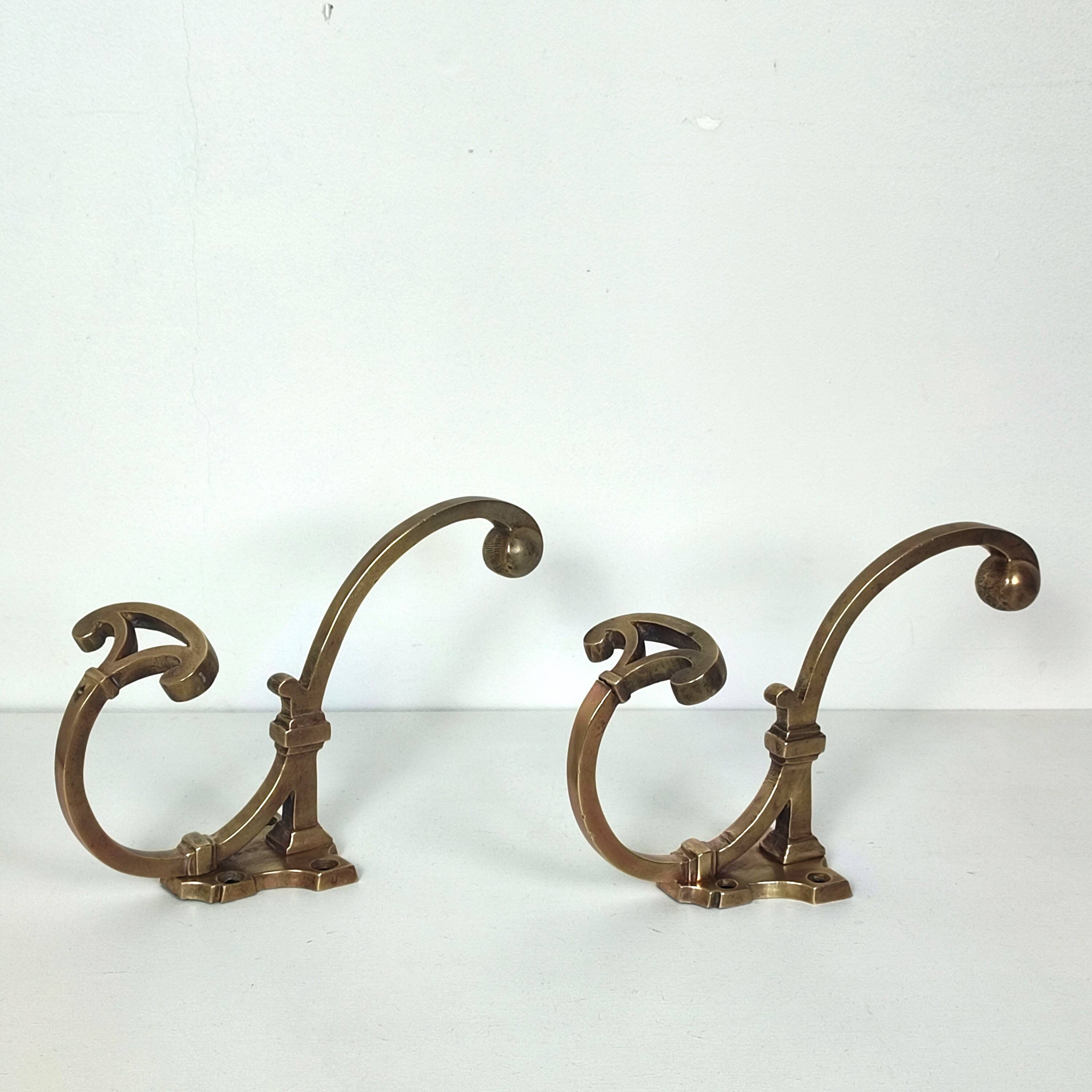Pair of vintage coat hooks
