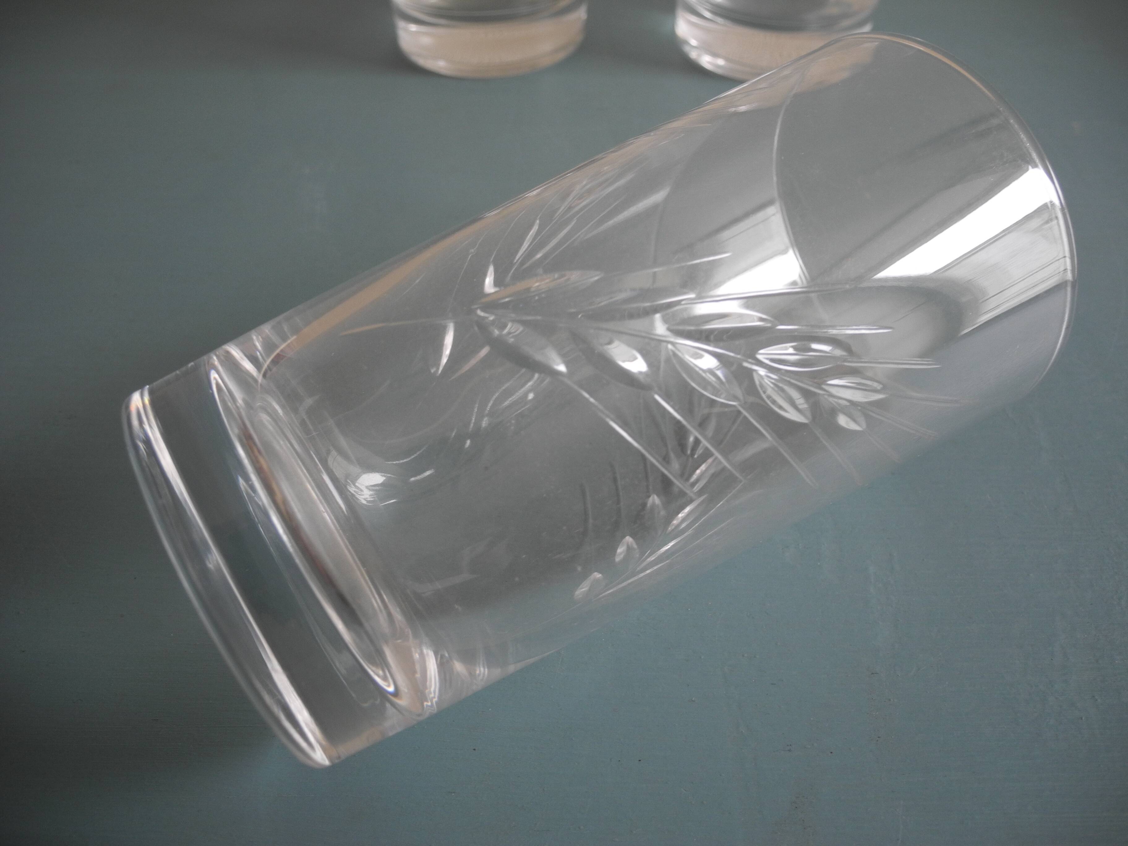 6 verres orangeade cristal d'Arques Fleury vintage french crystal glasses