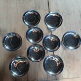 9 antique stainless steel ice cream cups