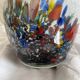 Large blown glass vase with polychrome inclusions in the Murano style.