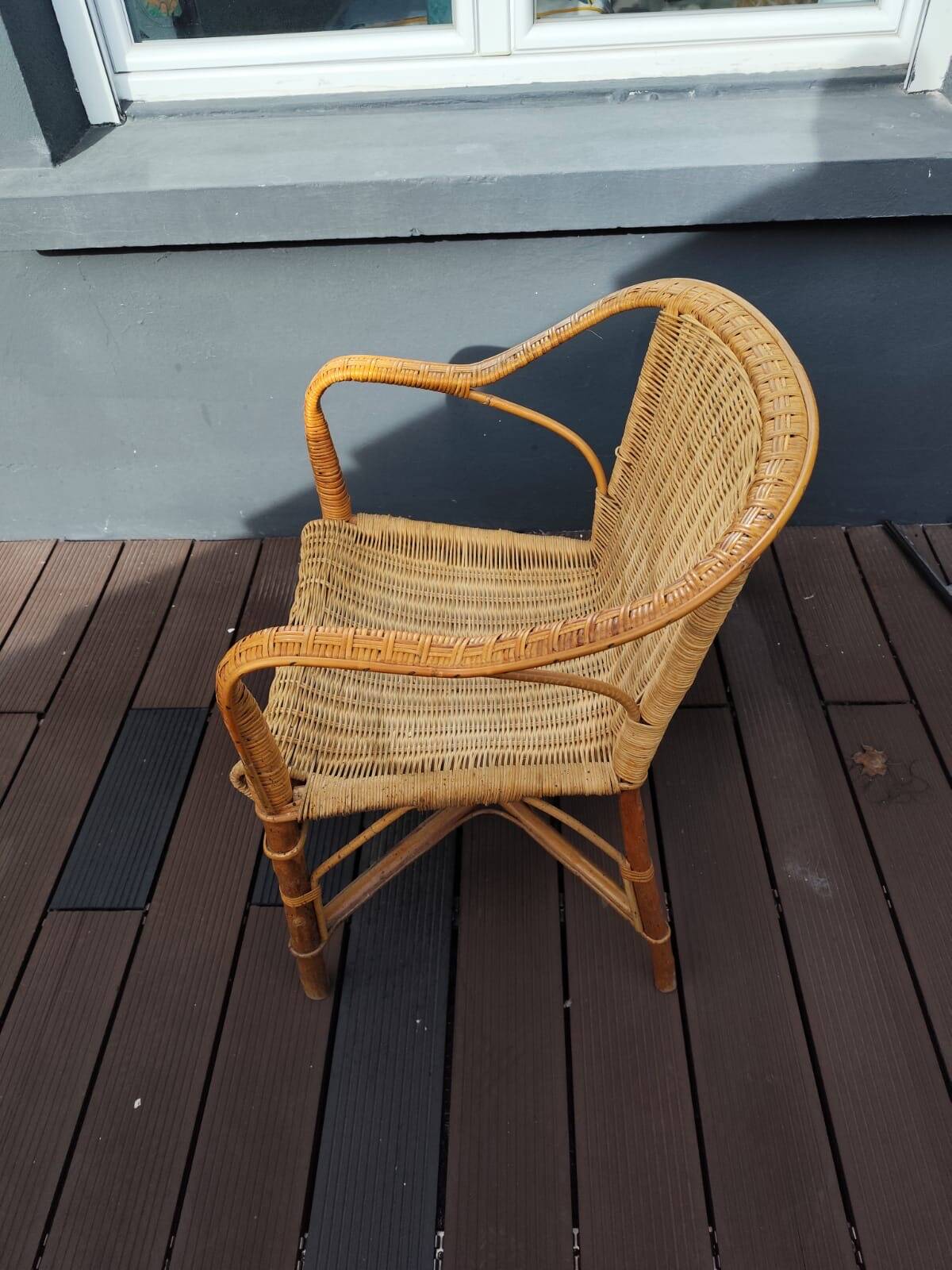 Vintage wicker armchair