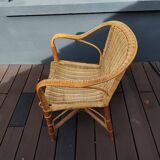 Vintage wicker armchair