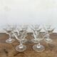 Coupes à champagne anciennes en verre gravé