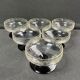 6 champagne glasses 1/2 crystal guilloché colored foot