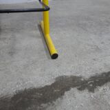 Paire de tabouret de bar italien ajustables jaune laqué et noir