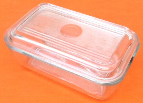 Duralex butter dish France 1950s transparent glass