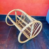 1960s rattan magazine rack