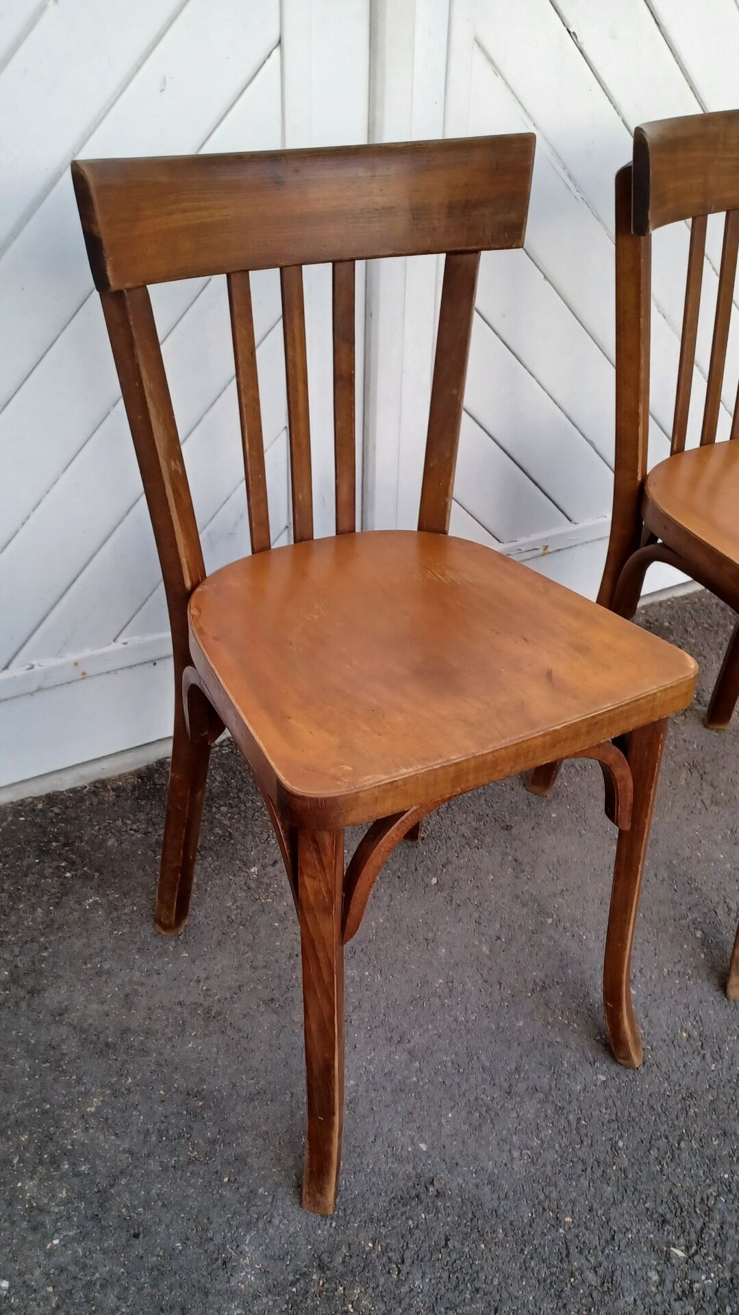 Pair of Baumann bistro chairs