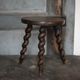 Vintage stool, wooden stool, tripod stool with turned legs, plant stand.