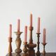 Scandinavian Wooden Candleholders, Set of 6
