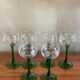6 stemmed glasses with vine decor