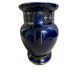 Blue earthenware planter decorated with gold motifs