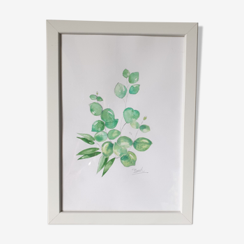 Original framed eucalyptus watercolor