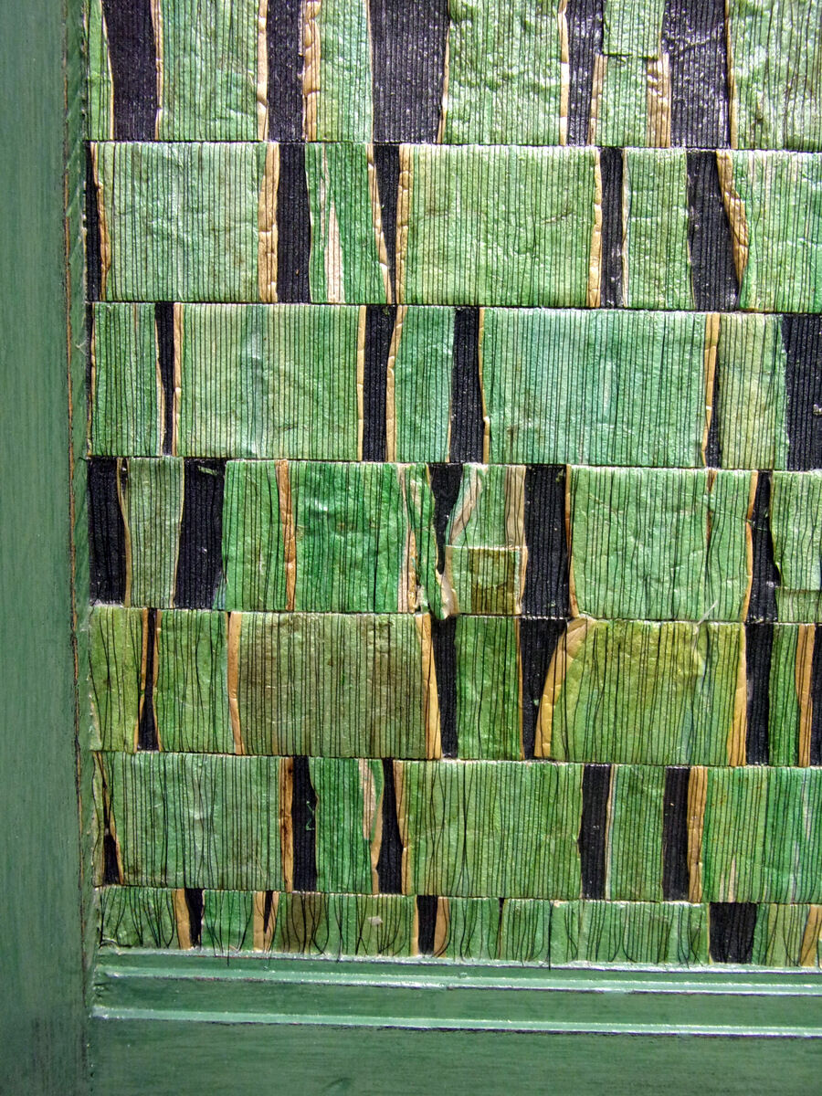 Chevet, art-deco back furniture revisited green and lily root