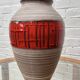 Vintage West German Vase Red Abstract Ceramic 1202/35
