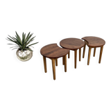 3 tables basses demi-lune, Danemark, années 60