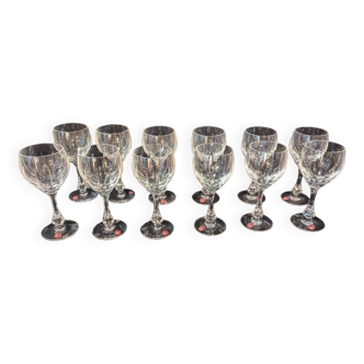 Twelve water glasses from baccarat cristallerie
