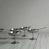 6 coupelles sur pied en inox Letang Remy