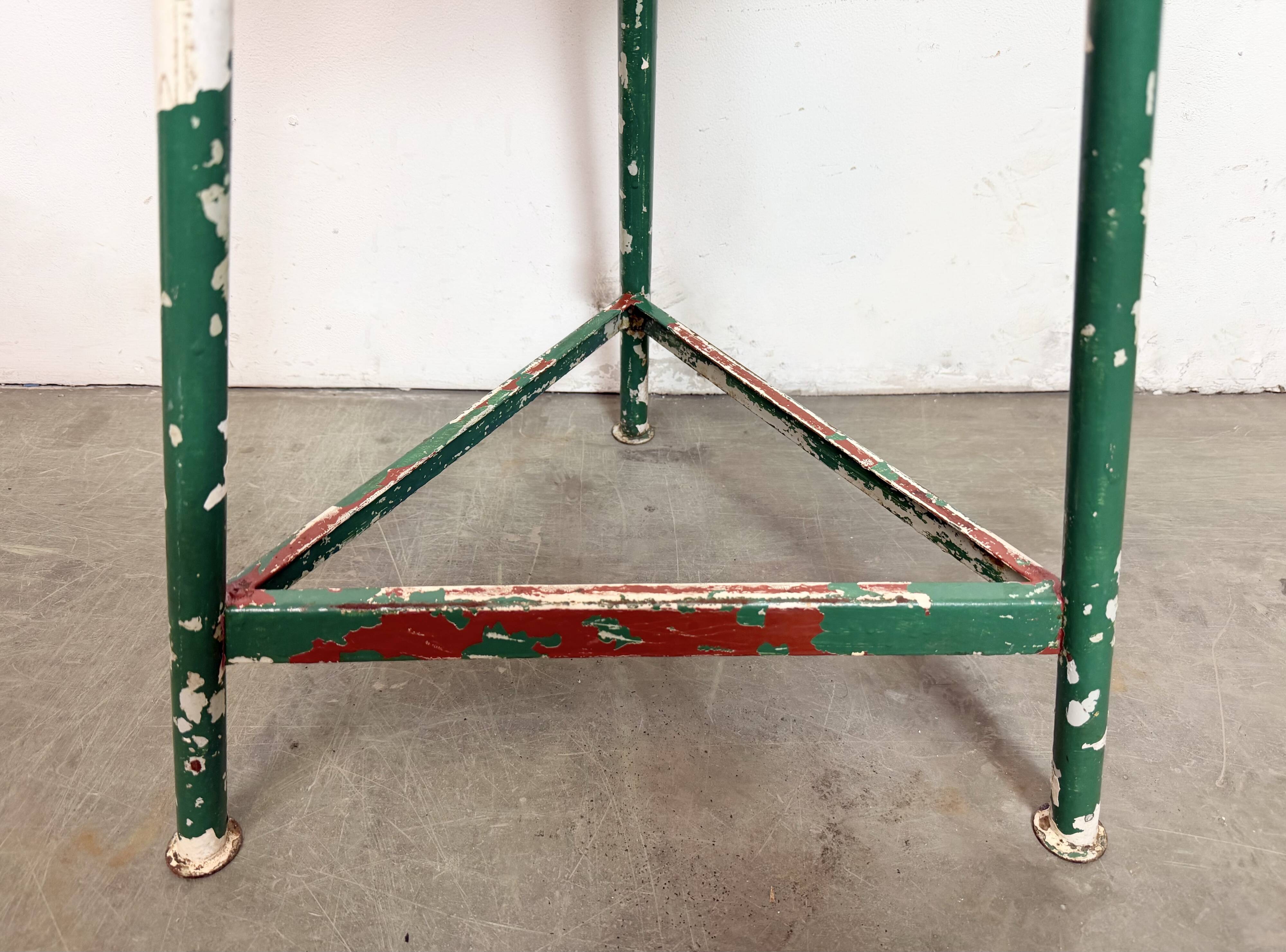 Green Industrial Workshop Stool, 1960s