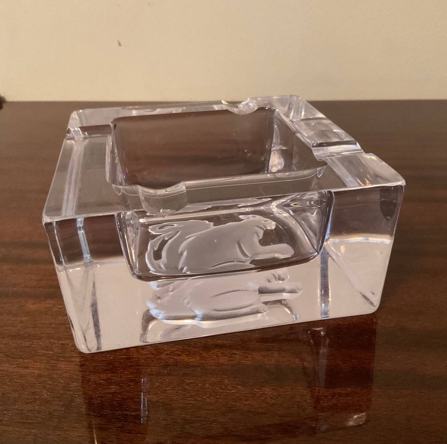 Vintage Sèvres crystal ashtray