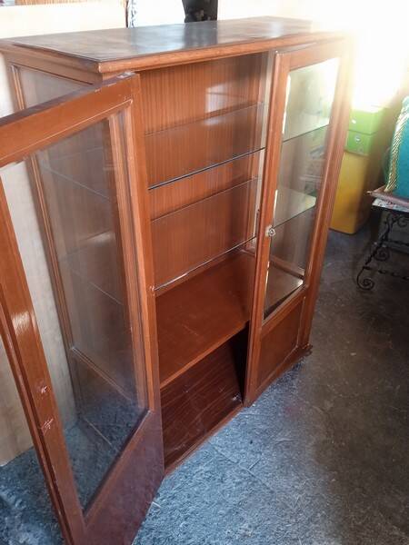 Empire display case 2 wooden doors, 1940/50s