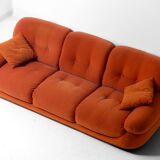 Vintage 'Sapporo' 3-seater sofa in suede by Mobil Girgi, 1970s