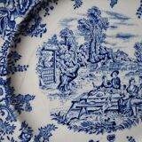 Set de 15 assiettes plates à motifs anglais Lunéville