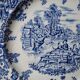 Set of 15 diner plates with English motifs Lunéville