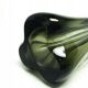 Brutalism vase, green pressed glass, Ząbkowice, Poland, 1970s