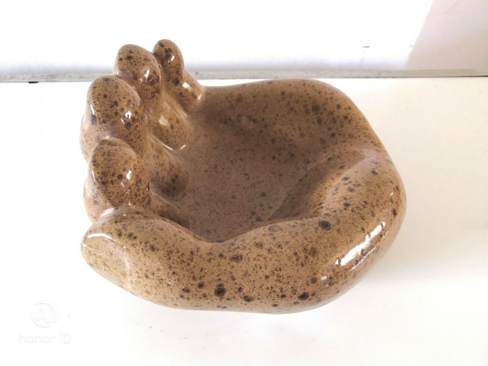 Ceramic trinket bowl, hand shape