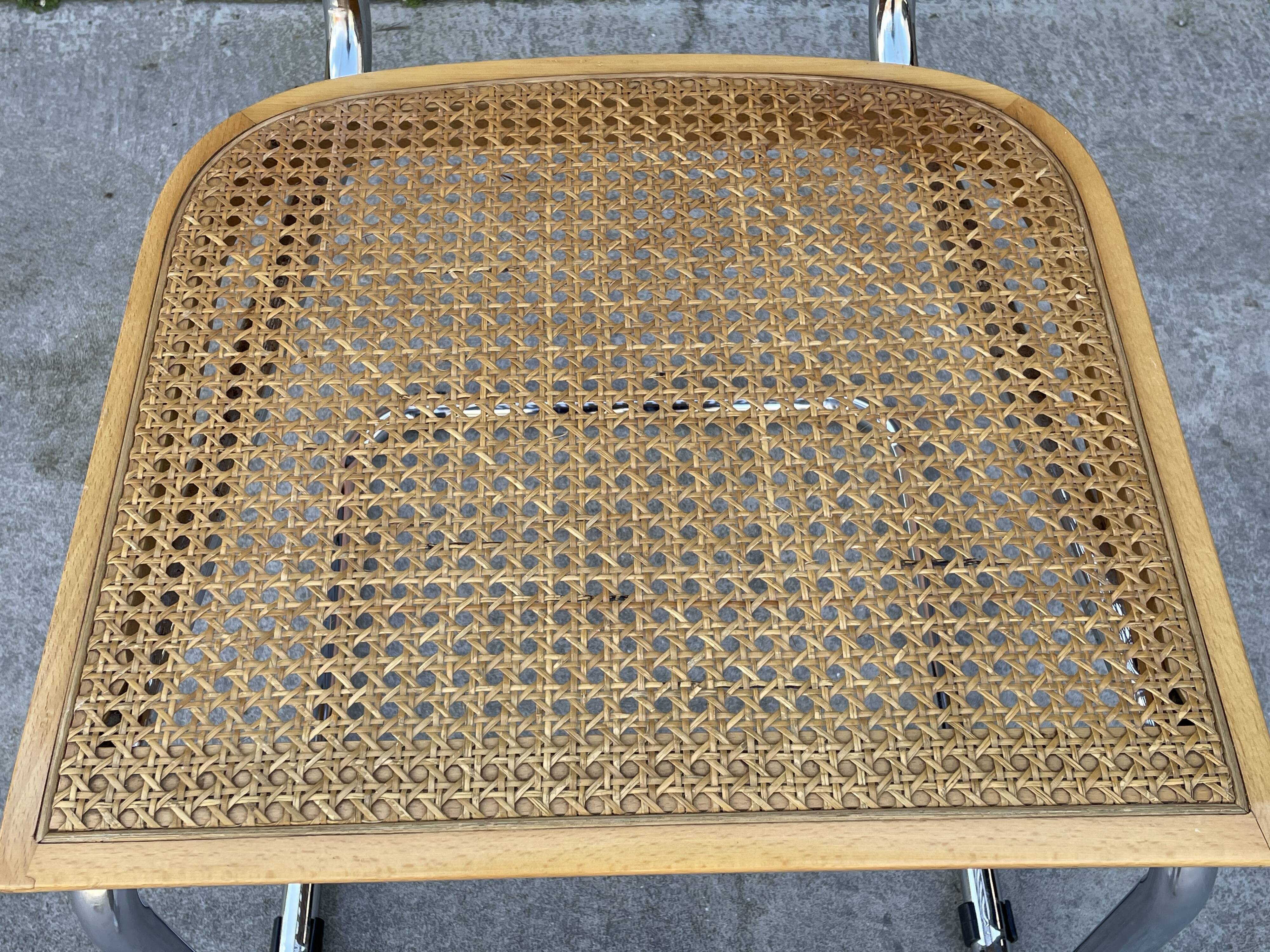 Cesca model design chair with armrests chrome version